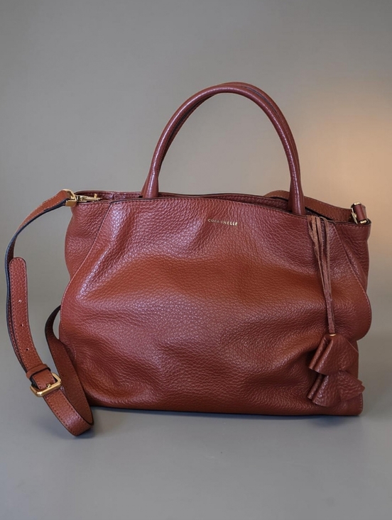 Coccinelle Handbags - Coccinelle Italian Leather Crossbody Bag Cognac Caramel